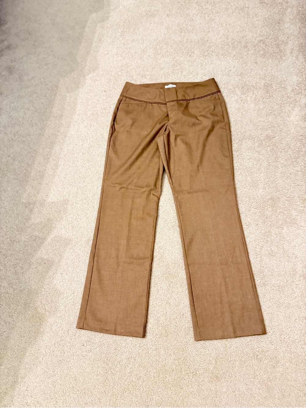 Elle Brown Straight-Leg Trousers